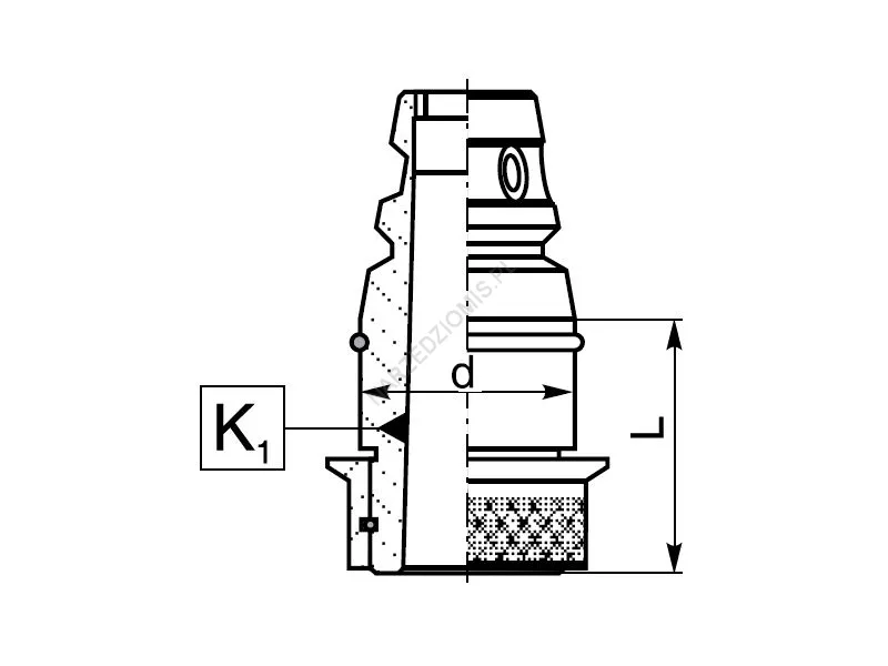 Rysunek techniczny: Wkład do oprawek szybkomocujących ze st.Morse'a do rozwiertaków: T.5219 FI40/MS2 - KOLNO